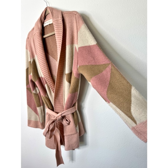 Jens Pirate Booty Freedom Star Belted Cardigan Pink Cream M/L - Picture 5 of 6